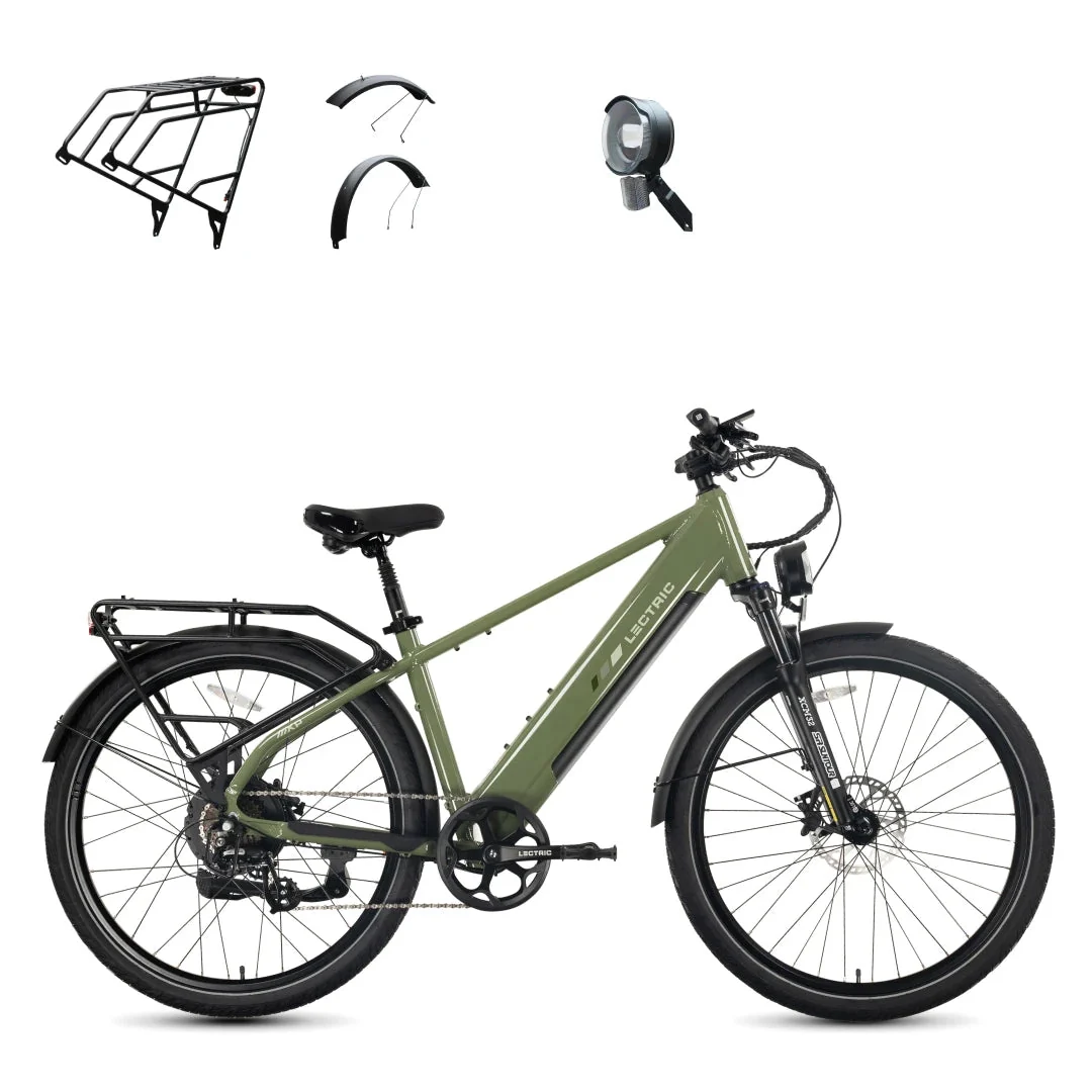 XPress2 Pine Green Commuter + FREE Rear Rack, Fenders, Elite Headlight ($247 Value)