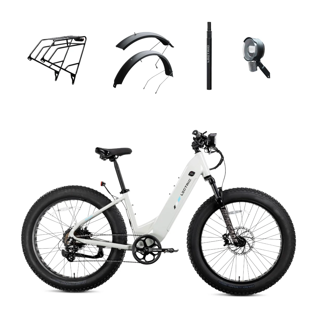 XPeak2 Step-Thru - $100 OFF + FREE Rear Rack, Fenders, Elite Headlight, Suspension Seat Post ($336 Value)