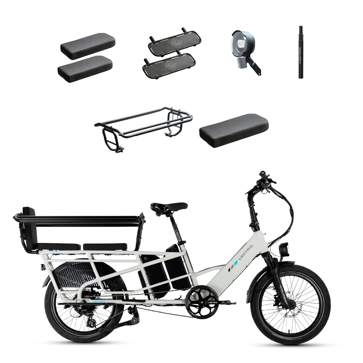 XPedition2 Stratus White Dual-Battery + FREE Running Boards, Cushions, Elite Headlight, Suspension Seat Post, Orbitor ($545 Value)