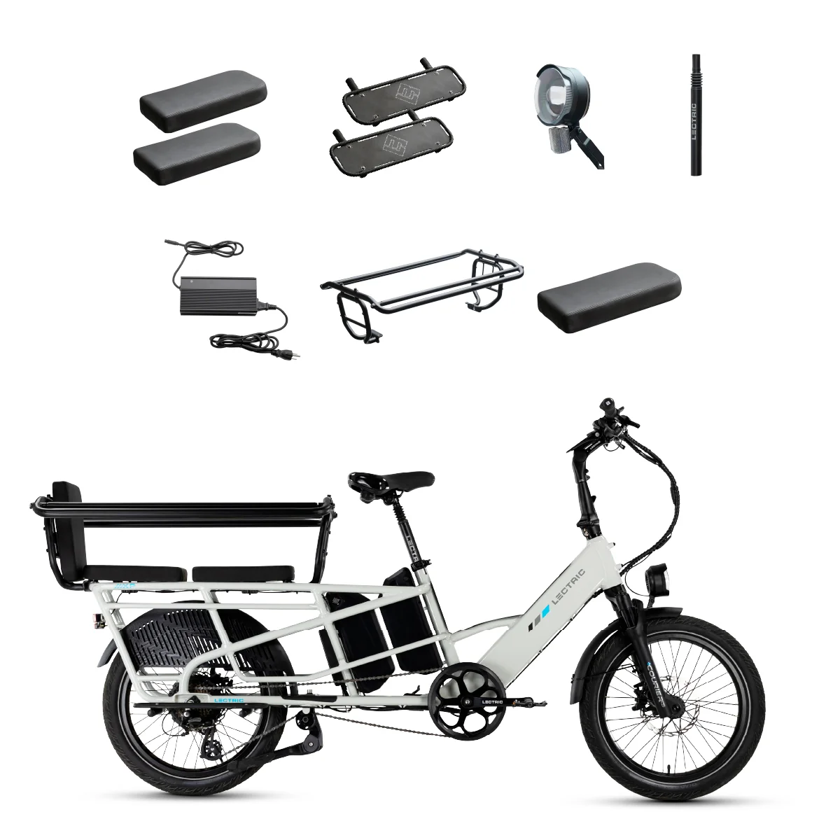 XPedition2 Stratus White Long-Range Dual-Battery + FREE Running Boards, Cushions, Elite Headlight, Suspension Seat Post, Orbitor, Fast Charger ($694