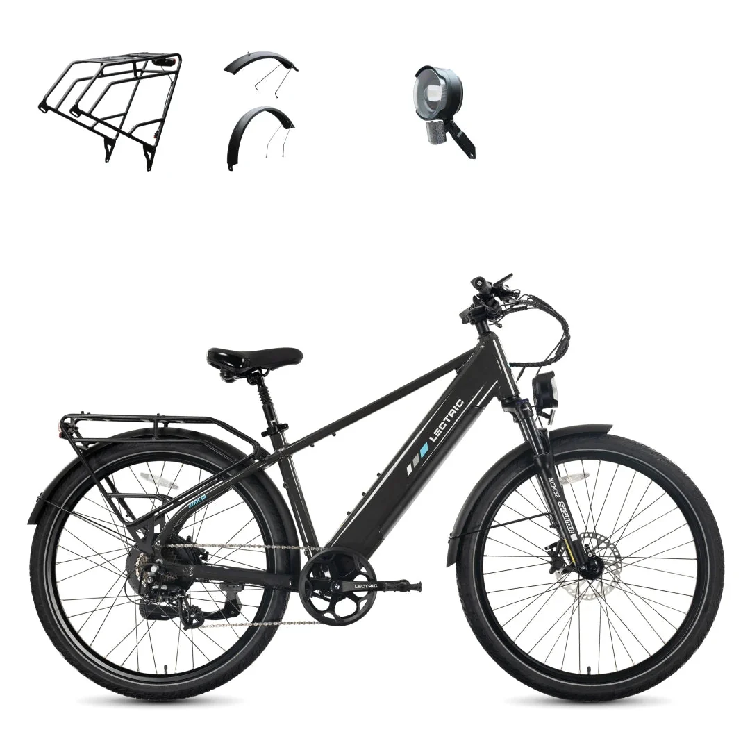 XPress2 Tempest Grey Commuter + FREE Rear Rack, Fenders, Elite Headlight ($247 Value)